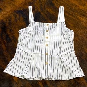 Striped Tank Top with Buttons- Size M
